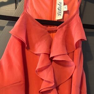 Listicle Peach Ruffle Dress